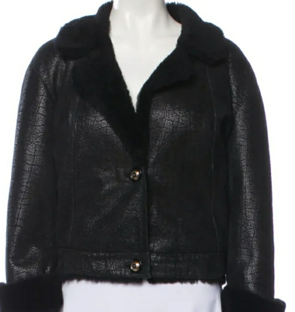 NWOT MARC JACOB'S BLACK 🖤 SHORT SHEARLING JACKET SZ MEDIUM ..... - Picture 8 of 11